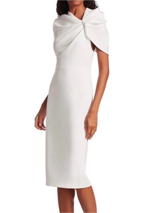 Alice + Olivia Dresses & Skirts - NWT ALICE + OLIVIA Kiro Ruffle Shoulder Midi Sheath Dress